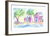 Surf Beach Bar with Boards in Key West-M. Bleichner-Framed Art Print