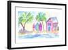 Surf Beach Bar with Boards in Key West-M. Bleichner-Framed Art Print