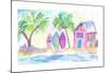 Surf Beach Bar with Boards in Key West-M. Bleichner-Mounted Art Print