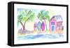 Surf Beach Bar with Boards in Key West-M. Bleichner-Framed Stretched Canvas