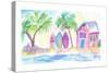 Surf Beach Bar with Boards in Key West-M. Bleichner-Stretched Canvas