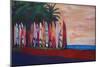 Surf Board Fence Wall at the Seaside-Markus Bleichner-Mounted Art Print