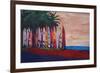 Surf Board Fence Wall at the Seaside-Markus Bleichner-Framed Art Print