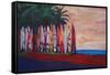 Surf Board Fence Wall at the Seaside-Markus Bleichner-Framed Stretched Canvas