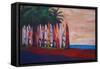 Surf Board Fence Wall at the Seaside-Markus Bleichner-Framed Stretched Canvas