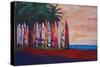 Surf Board Fence Wall at the Seaside-Markus Bleichner-Stretched Canvas