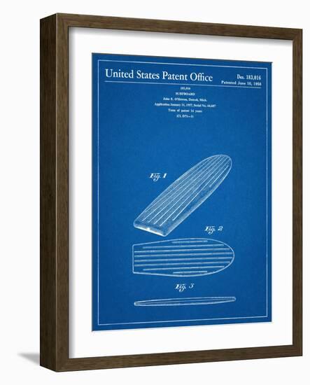 Surf Board Patent-null-Framed Art Print