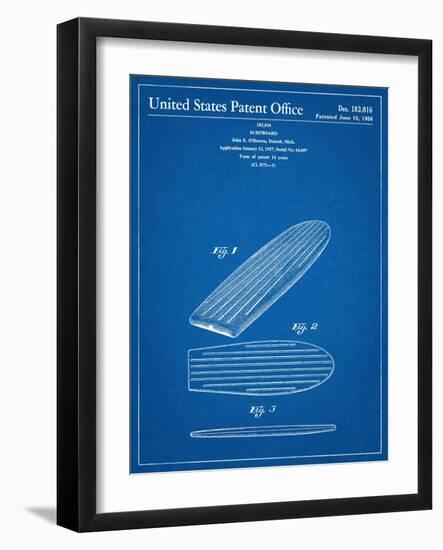 Surf Board Patent-null-Framed Art Print