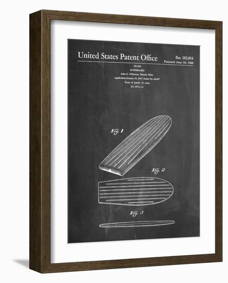 Surf Board Patent-null-Framed Art Print