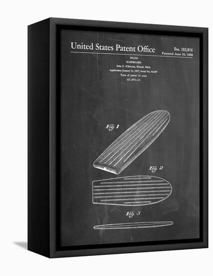 Surf Board Patent-null-Framed Stretched Canvas