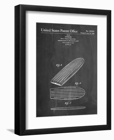 Surf Board Patent-null-Framed Art Print