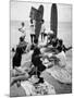 Surf Boards on Beach with Students Shut Out of School by Ft. Lauderdale Teacher Strike-null-Mounted Photographic Print