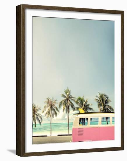 Surf Bus Pink-Design Fabrikken-Framed Premium Photographic Print