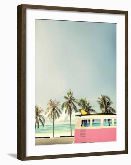 Surf Bus Pink-Design Fabrikken-Framed Premium Photographic Print