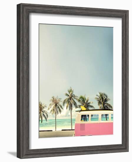 Surf Bus Pink-Design Fabrikken-Framed Photographic Print