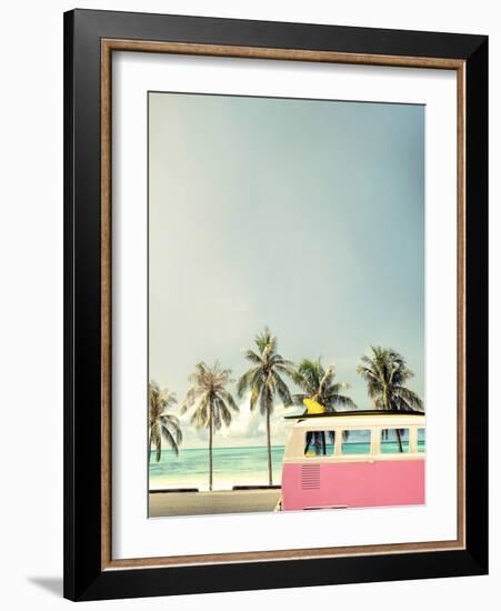 Surf Bus Pink-Design Fabrikken-Framed Photographic Print