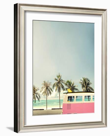 Surf Bus Pink-Design Fabrikken-Framed Photographic Print