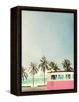 Surf Bus Pink-Design Fabrikken-Framed Stretched Canvas