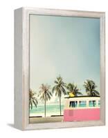 Surf Bus Pink-Design Fabrikken-Framed Stretched Canvas