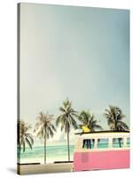 Surf Bus Pink-Design Fabrikken-Stretched Canvas