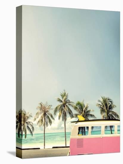 Surf Bus Pink-Design Fabrikken-Stretched Canvas