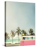 Surf Bus Pink-Design Fabrikken-Stretched Canvas