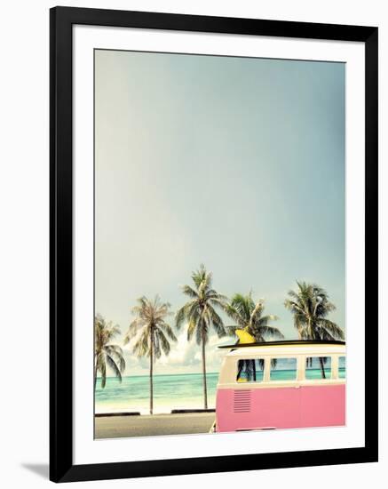 Surf Bus Pink-Design Fabrikken-Framed Premium Photographic Print