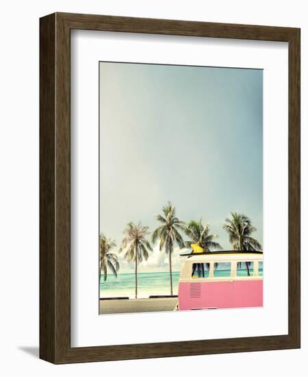 Surf Bus Pink-Design Fabrikken-Framed Photographic Print