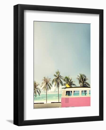 Surf Bus Pink-Design Fabrikken-Framed Photographic Print