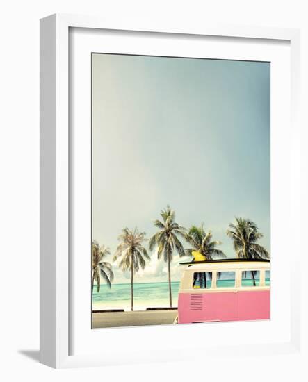 Surf Bus Pink-Design Fabrikken-Framed Photographic Print