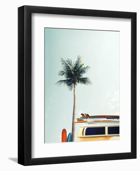 Surf Bus Yellow-Design Fabrikken-Framed Premium Photographic Print
