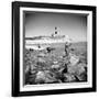 Surf Casting Fishermen Working the Shore Near the Historic Montauk Point Lighthouse-Alfred Eisenstaedt-Framed Photographic Print