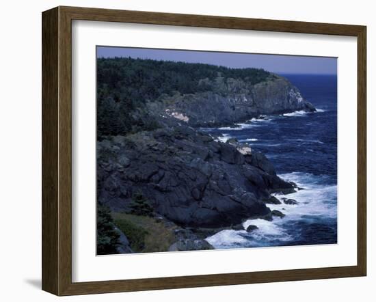 Surf Crashes on the Cliffs, Maine, USA-Jerry & Marcy Monkman-Framed Premium Photographic Print