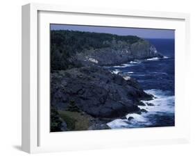 Surf Crashes on the Cliffs, Maine, USA-Jerry & Marcy Monkman-Framed Premium Photographic Print