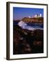 Surf Crashing on York Beach with Nubble Lighthouse in Background, Cape Neddick, USA-Levesque Kevin-Framed Photographic Print