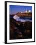 Surf Crashing on York Beach with Nubble Lighthouse in Background, Cape Neddick, USA-Levesque Kevin-Framed Photographic Print