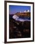 Surf Crashing on York Beach with Nubble Lighthouse in Background, Cape Neddick, USA-Levesque Kevin-Framed Photographic Print