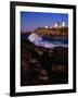 Surf Crashing on York Beach with Nubble Lighthouse in Background, Cape Neddick, USA-Levesque Kevin-Framed Photographic Print