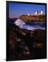 Surf Crashing on York Beach with Nubble Lighthouse in Background, Cape Neddick, USA-Levesque Kevin-Framed Photographic Print