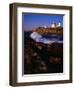 Surf Crashing on York Beach with Nubble Lighthouse in Background, Cape Neddick, USA-Levesque Kevin-Framed Photographic Print