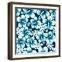 Surf Graphic Floral Hibiscus Seamless Pattern-Adam Fahey-Framed Photographic Print