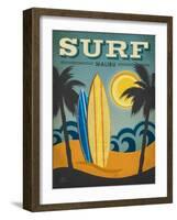 Surf Malibu-Renee Pulve-Framed Art Print