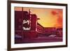 Surf Motel at Sunset, Retro-null-Framed Art Print