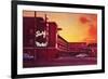 Surf Motel at Sunset, Retro-null-Framed Art Print