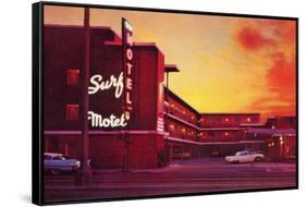 Surf Motel at Sunset-Found Image Press-Framed Stretched Canvas