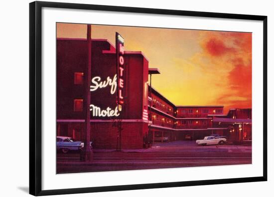 Surf Motel at Sunset-Found Image Press-Framed Photographic Print