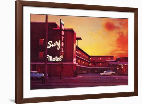 Surf Motel at Sunset-Found Image Press-Framed Photographic Print