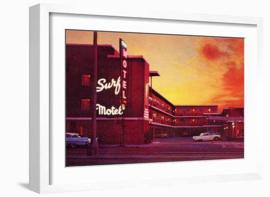 Surf Motel at Sunset-Found Image Press-Framed Photographic Print