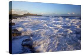 Surf on Rocks, Dunstanburgh Castle, Northumberland, England, United Kingdom, Europe-Peter Barritt-Stretched Canvas