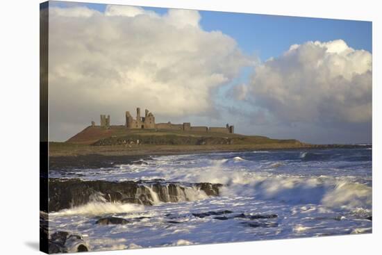 Surf on Rocks, Dunstanburgh Castle, Northumberland, England, United Kingdom, Europe-Peter Barritt-Stretched Canvas